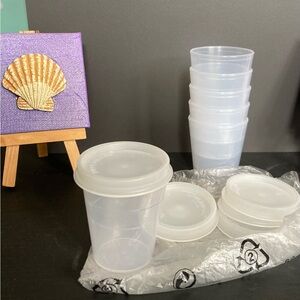 Set of Six New Tupperware Mini containers Classic Sheer